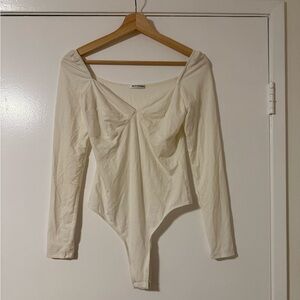 Reformation Cream Long Sleeve Bodysuit